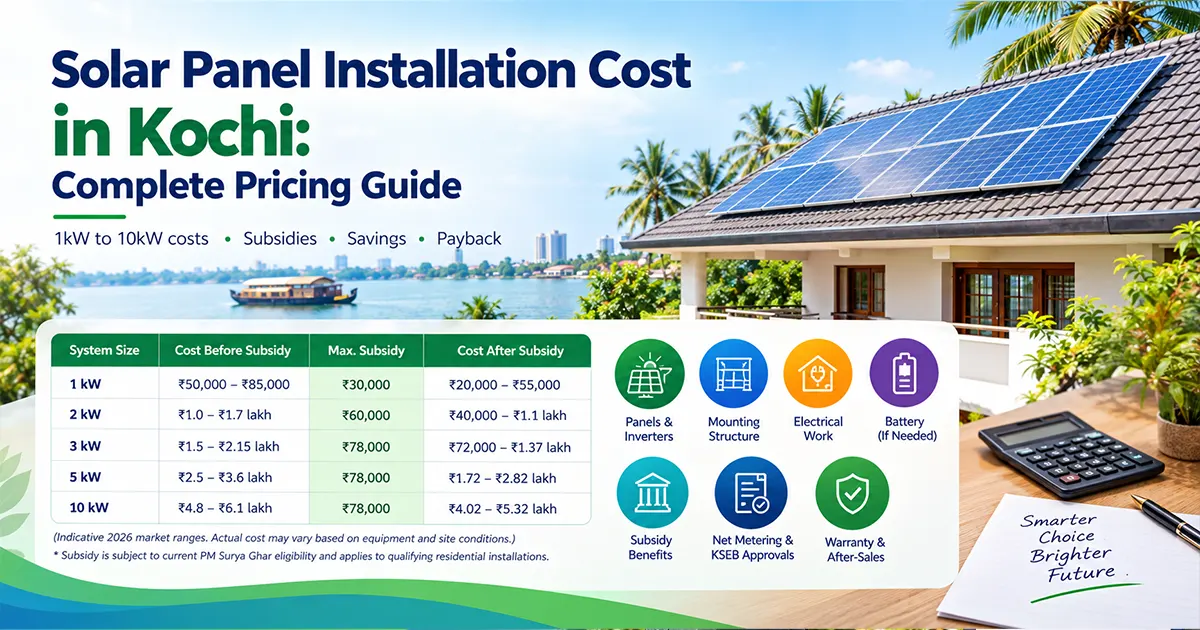 Solar Panel Installation Cost in Kochi: Complete Pricing Guide